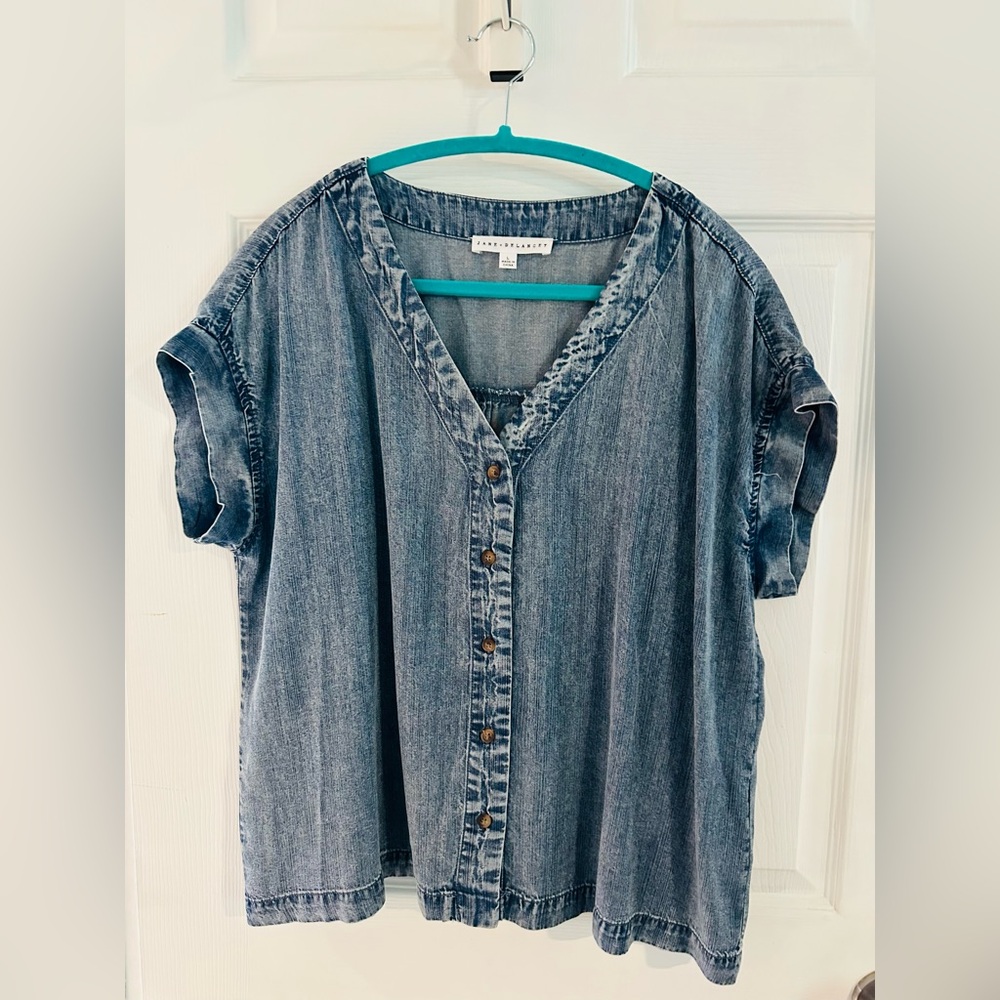 Denim Button-Up Top